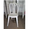 Image 2 : Qty 60 White Plastic Stackable Chairs