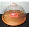 Image 1 : Cake Display Stand with Glass Dome Lid