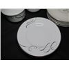 Image 8 : Mikasa Platinum Loops Porcelain: 6 Creamers, Sugars w/ Lid, Side Plates, etc