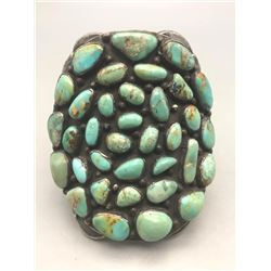 Large 35 Stone Green Turquoise Cluster Bracelet