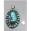 Image 2 : Large Turquoise Cluster Pin/Pendant - Rafael