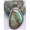 Image 1 : Large Green Stone Turquoise Pendant- Gilbert Tom