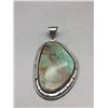 Image 2 : Large Green Stone Turquoise Pendant- Gilbert Tom