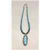 Image 2 : High-grade Turquoise Pendant on a Disk Bead Necklace