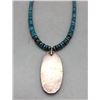 Image 7 : High-grade Turquoise Pendant on a Disk Bead Necklace