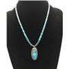 Image 9 : High-grade Turquoise Pendant on a Disk Bead Necklace