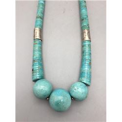 Nice Looking Turquoise and Sterling Silver Necklace