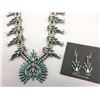 Image 1 : Zuni Needlepoint Turquoise Squash Blossom Necklace Set