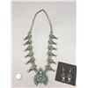 Image 3 : Zuni Needlepoint Turquoise Squash Blossom Necklace Set