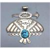 Image 1 : Large and Unique Thunderbird Turquoise Pendant