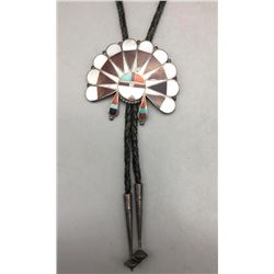 Vintage Zuni Inlay Bolo Tie