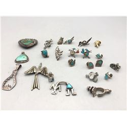 Group of Pins Pendants Tacks and etc