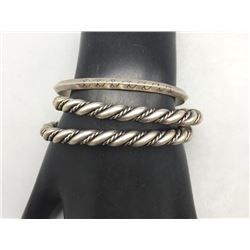 Three Vintage Sterling Silver Bracelet