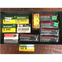 Group of .357 Magnum, .30-30 and 7mm Ammo
