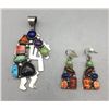 Image 1 : Multi-Stone Pendant and Earrings