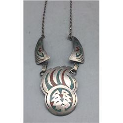 Vintage 1970s Chip Inlay Necklace