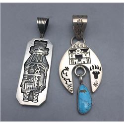 Two Navajo Hollowware Pendants