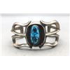 Image 1 : Sand Cast Bracelet with a Beautiful Turquoise Cabochon