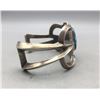 Image 2 : Sand Cast Bracelet with a Beautiful Turquoise Cabochon
