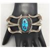 Image 7 : Sand Cast Bracelet with a Beautiful Turquoise Cabochon