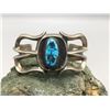 Image 9 : Sand Cast Bracelet with a Beautiful Turquoise Cabochon