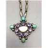 Image 1 : Turquoise and Amethyst Necklace