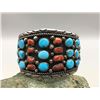 Image 10 : Turquoise and Coral CLuster Bracelet