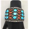 Image 8 : Turquoise and Coral CLuster Bracelet