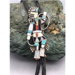 Vintage Zuni Inlay Bolo Tie