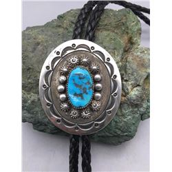 Nice Turquoise and Sterling Silver Bolo Tie