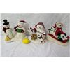 Image 1 : Qty 3 Snowmen Figurines: Carolers, Candy Canes & Sledding