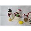 Image 2 : Qty 3 Snowmen Figurines: Carolers, Candy Canes & Sledding