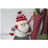 Image 2 : Qty 6 Holiday Plush Toys/Decor: 2 Santa, Reindeer, Snowman, Penguin, etc