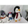 Image 8 : Qty 6 Holiday Plush Toys/Decor: 2 Santa, Reindeer, Snowman, Penguin, etc