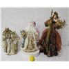 Image 1 : Qty 3 Holiday Figurines: Mary & Joseph, Santa & Lady w/ Cross