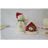 Image 2 : Qty 3 Snowmen Figurines: Dog House, Skier & Around the Tree w/ Penguins