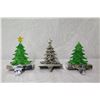 Image 2 : Qty 3 Decorated Christmas Trees Stocking Hooks, 7" Height
