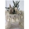 Image 10 : Furry Polar Bear w/ 2 Saddle Bags with Toys, Animals & Pine 13" Ht.