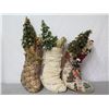 Image 2 : Qty 3 Christmas Stockings w/ Trees, Santa & Animals 28" Height
