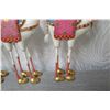 Image 8 : Qty 3 Glazed Decorative Camels w/ Glass Ball Crowns & Pink Saddles