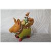 Image 2 : Dog Figurine w/ Gold Wings, Pup & Maker's Mark PB 10 - 4" Height