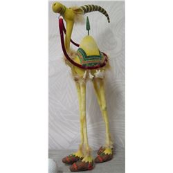 Camel Figurine w/ Decorative Saddle & Cap - 17" Tall