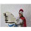 Image 3 : Knight in Shining Armor on White Steed Ornament - 7" Tall