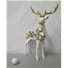 Image 1 : MacKenzie Childs White Reindeer Figurine w/ Saddle & Antlers 17" Tall