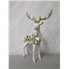 Image 2 : MacKenzie Childs White Reindeer Figurine w/ Saddle & Antlers 17" Tall