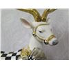 Image 8 : MacKenzie Childs White Reindeer Figurine w/ Saddle & Antlers 17" Tall