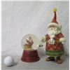 Image 1 : Neiman Marcus 2013 Snow Globe 6" Ht & Scandinavian Santa Figure 11" Tall