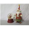 Image 2 : Neiman Marcus 2013 Snow Globe 6" Ht & Scandinavian Santa Figure 11" Tall
