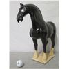 Image 1 : Black Stallion Horse on Base, 16" Tall