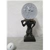 Image 1 : Atlas Figure on Square Base w/ Removable Glass Ball, 13" Height